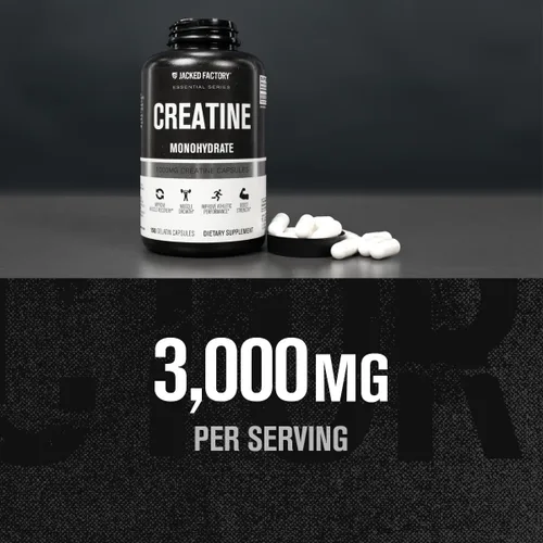 Vista 2 de Jacked Factory Cápsulas de monohidrato de creatina, píldoras de creatina para el crecimiento muscular, mayor fuerza, mayor producción de energía