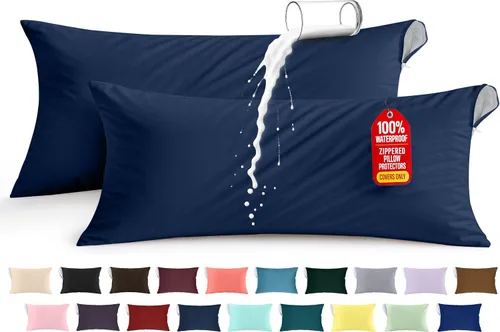 Vista 43 de Utopia Bedding Protector de almohada impermeable, con cremallera, paquete de 2, beige, estándar, funda de almohada a prueba de chinches, de 20 x 26
