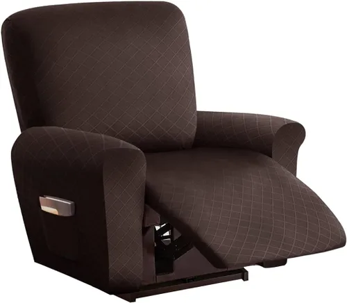 Vista 31 de vctops Funda reclinable con diamantes de 4 piezas, funda elástica para sofá reclinable de 1 plaza, protector suave y sólido para muebles con correa