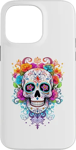 Vista 21 de Halloween Sugar Skull Flower Calavera Dia De Los Muertos Case for iPhone 17