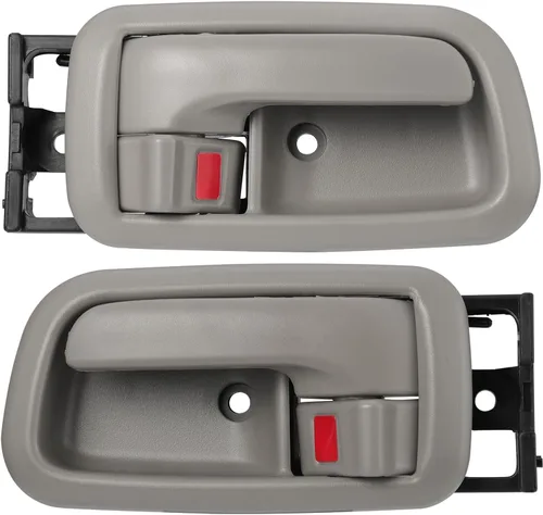 Vista 10 de Juego de 4 tiradores para puerta interior con bisel (gris claro) Compatible con Toyota Tundra 2000-2006 (solo cabinas estándar/extendidas), lado