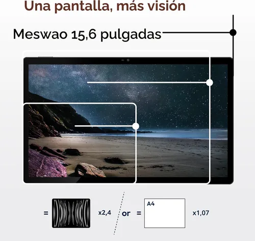 Vista 5 de 15.6 Inch Tablet, Android 16, Widevine L1, FHD IPS Display for Sheet Music 16GB Memory 256GB Storage, Helio G99 Octa-Core, 30W Fast Charging