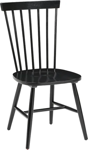 Vista 3 de OSP Home Furnishings Eagle Ridge - Sillas de comedor tradicionales de madera maciza estilo Windsor, paquete de 2, color negro