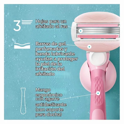 Vista 7 de Gillette Venus ComfortGlide - Rastrillo de afeitar para mujer, té blanco (1 mango + 4 cuchillas de repuesto)