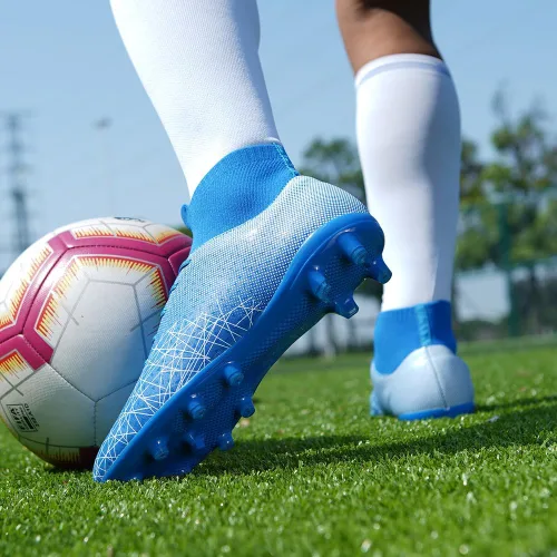 Vista 7 de Tacos de fútbol profesionales para hombre, zapatos de entrenamiento con picos altos, transpirables, atléticos, botas de fútbol para exteriores e