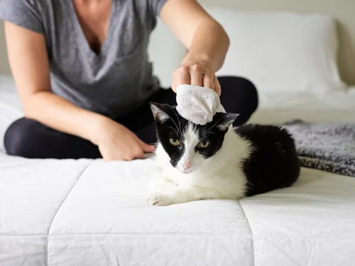 Vista 5 de Toallitas para gatos de todo uso Pet WiPees™ – 100 Toallitas de baño diarias para gatos, Toallitas naturales para gatos para orejas, pelaje