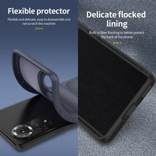 Vista 3 de Funda de teléfono con bolsa de aire para Huawei Nova 9, forro de microfibra para Honor 50, funda de silicona linda delgada suave antideslizante Negro