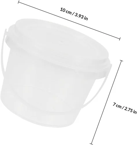Vista 2 de Mini cubo de almacenamiento transparente con tapa, contenedor de plástico transparente de 10 onzas, seguro para alimentos, suministros de fiesta