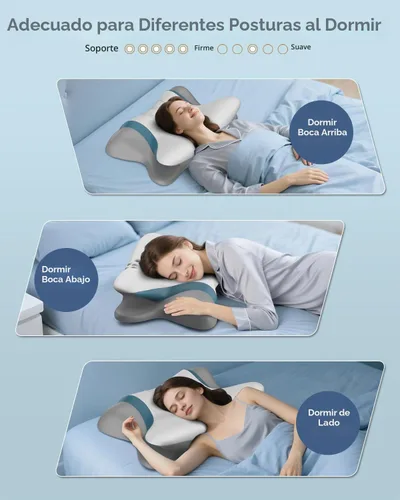 Vista 7 de Almohada cervical cervical para aliviar el dolor, almohada ergonómica para dormir de lado para apoyar el cuello, almohadas ortopédicas de espuma