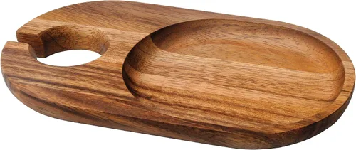 Vista 4 de Ironwood Gourmet Petaluma - Platos de cóctel, madera de acacia, juego de 4