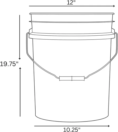 Vista 4 de House Naturals Cubo grande de 7 galones con tapa hermética de rosca, libre de BPA de grado alimenticio (paquete de 2) fabricado en Estados Unidos