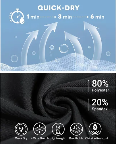 Vista 4 de HUGE SPORTS Shorts Rash Guard de Natación para Hombre Jammer de Natación de Compresión Traje de Baño Activo de Secado Rápido Shorts de Entrenamiento