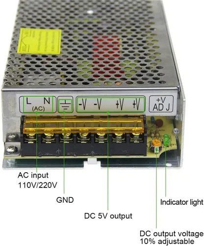 Vista 4 de ALITOVE - Adaptador de fuente de alimentación de 5V 20A, convertidor de CA a CC, transformador de 5 voltios 20 amperios, controlador LED