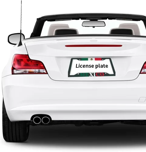 Vista 7 de Marcos de matrícula con bandera mexicana, decoración de bandera personalizada, etiquetas de automóvil, cubiertas de matrícula de metal de aluminio
