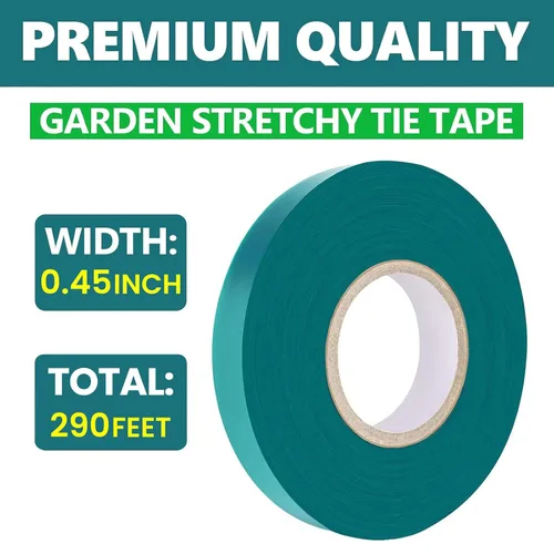 Vista 2 de Easytle Cinta de amarre de jardín de 0.45 pulgadas y 290 pies, rollo de cinta elástica para plantas, resistente cinta de plantas de PVC verde