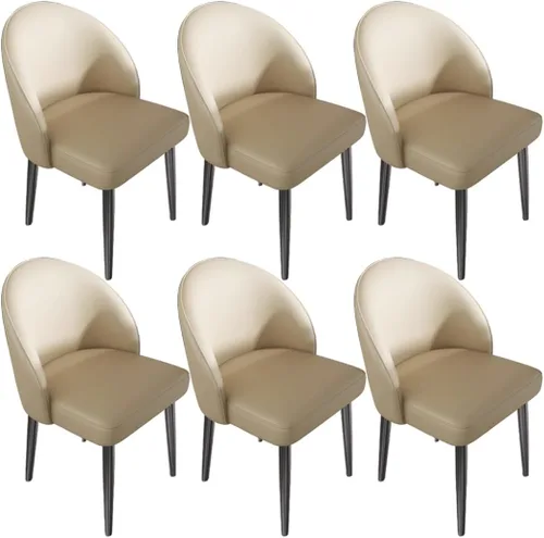 Vista 14 de YVYKFZD Juego de sillas de comedor, silla de comedor de cuero con respaldo curvo, sillas de cocina sin brazos, silla auxiliar tapizada cómoda