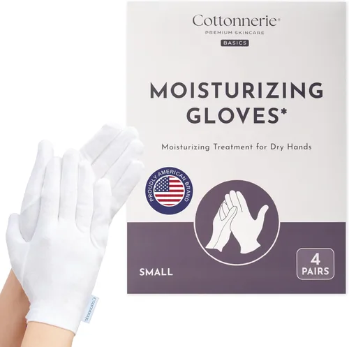 Vista 10 de 4 Pairs Cottonnerie Original Cotton Gloves for Dry Hands Sleeping, Moisturizing Gloves Overnight, Hand Moisturizer Gloves, Moisture Gloves for Dry