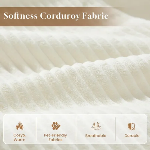 Vista 8 de Sofás seccionales sin estructura de 106 pulgadas para sala de estar, sofá modular en forma de L con asiento profundo de gran tamaño con chaise Beige