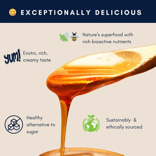 Vista 4 de Honey Australia Miel de manuka cruda UMF 5+ / MGO 83+ 8.8 oz / 250 g Manuka australiano certificado, probado de forma independiente, sin OMG