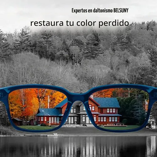 Vista 5 de Lentes daltónicos de doble capa para hombres y mujeres con ceguera roja-verde, bloqueo de luz azul