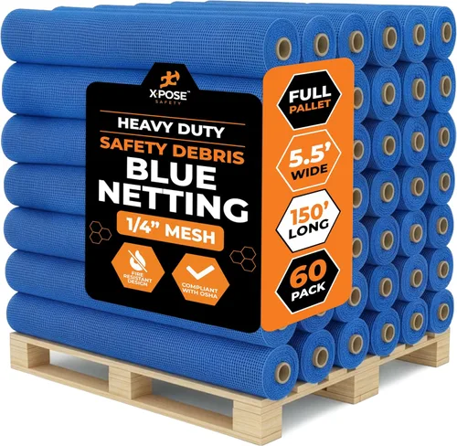 Vista 60 de Xpose Safety Red de seguridad para construcción de Xpose Safety - Rollo de material temporal de 150 pies, malla de 1/4" para cerca de andamio