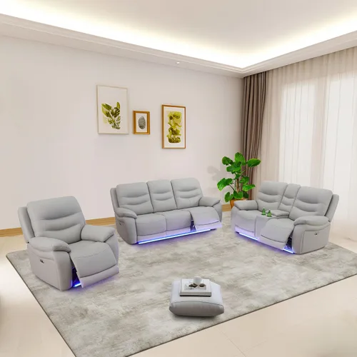Vista 7 de Ritz Power - Juego de sala de estar reclinable con LED para sala de estar, dormitorio, casa de invitados, sala de juegos, Airbnb, apartamento