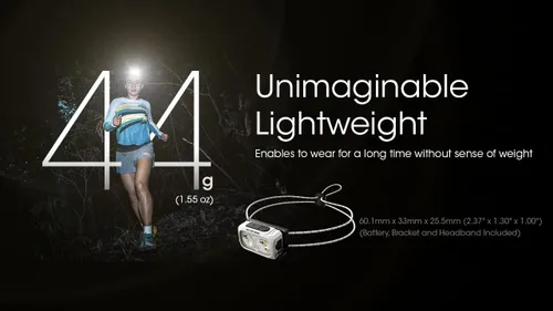 Vista 3 de Nitecore NU21 - Linterna frontal para correr, 360 lúmenes ultraligero USB recargable con LED blancos y rojos y una calcomanía (negro)