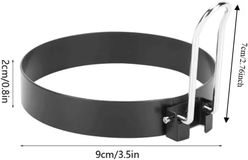 Vista 5 de 2 moldes de acero inoxidable para anillos de huevo de 3.5 pulgadas, accesorio antiadherente para huevos fritos y panqueques, mango plegable