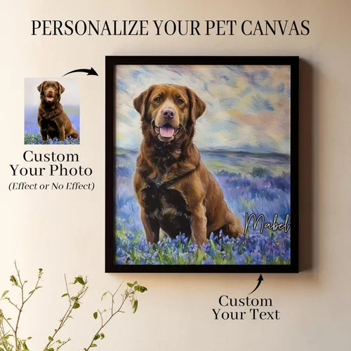 Vista 3 de Giantbighands Póster Personalizado de Perro en Lienzo Decorativo con Foto - Regalos Personalizados Para Amantes de Mascotas, Lienzo Conmemorativo