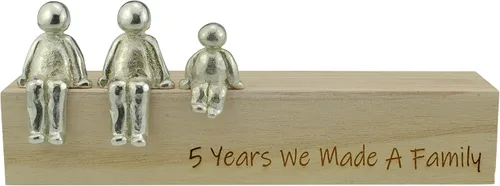Vista 2 de Idea para el 5º aniversario – 5 años que hicimos un adorno de metal familiar – Elige tu combinación familiar (1 niño)