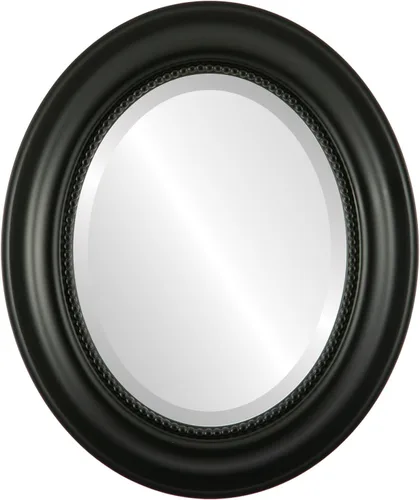 Vista 29 de OVALCREST Espejo de pared ovalado biselado para decoración del hogar, estilo patrimonial, espray plateado, dimensiones exteriores de 25 x 29 pulgadas