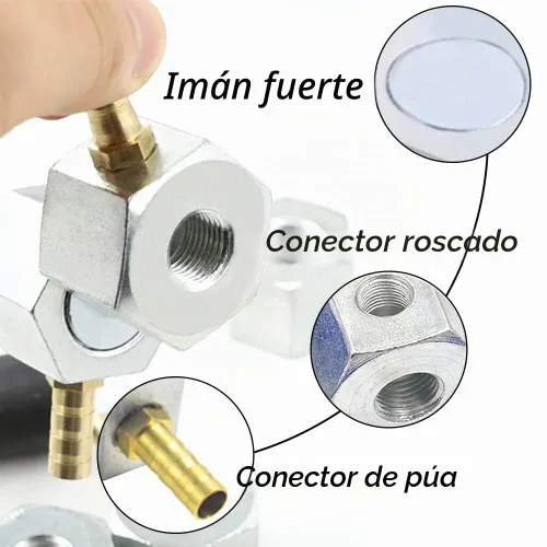 Vista 6 de Uenede - Tubo refrigerante de boquilla plana ajustable con base magnética
