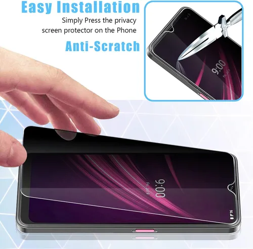 Vista 5 de Moonshield MOOISVS - Protector de pantalla de vidrio templado para T-Mobile RevVL V+/ V PLUS 5G 2021, transparente, HD, antiespía, resistente a