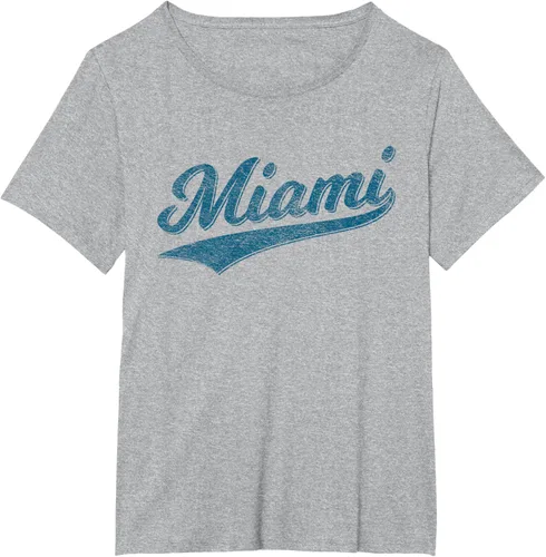 Vista 36 de Camiseta de estilo vintage de Miami Florida VARSITY SCRIPT Sports, gris, S