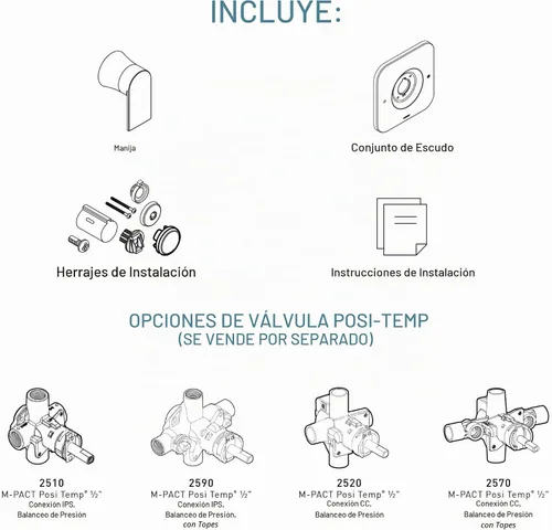 Vista 6 de Moen T2471BZG Genta LX - Molde para ducha, color dorado bronce