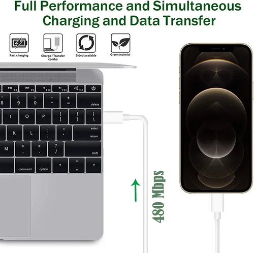 Vista 5 de Cargador de iPhone [certificado Apple MFi] Apple Block USB C enchufe rápido de pared con cable USB C a Lightning de 3 pies para iPhone 14 Pro