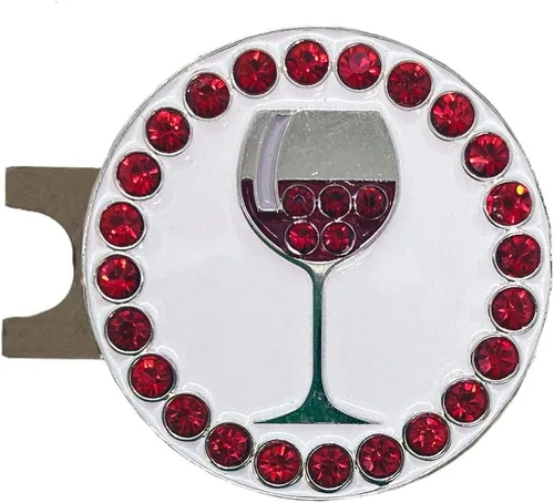 Vista 14 de Giggle Golf Happy Hour Bling Golf Ball Marker with Hat Clip.
