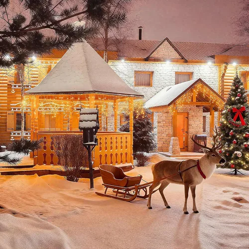 Vista 2 de Guirnalda de luces LED de carámbano de 32.8 pies, 8 modos, impermeable, luces de Navidad para exteriores con función de memoria, cortina de luces