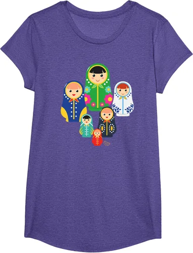 Vista 17 de Matryoshka Russian Nesting Dolls, Rusia - Camiseta de regalo, Azul / Patchwork, S