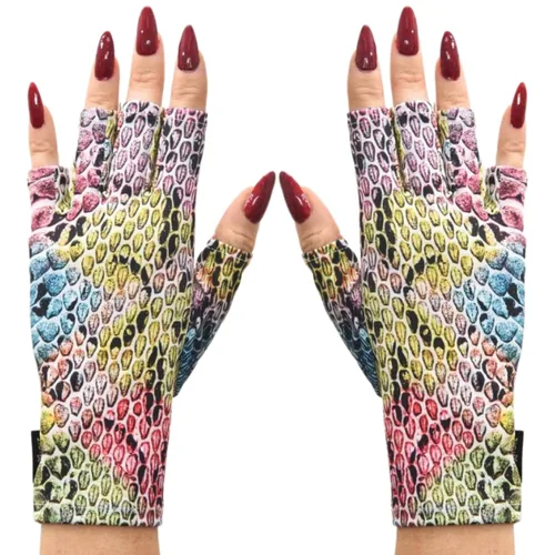 Vista 24 de ManiGlovz - Guantes de uñas originales con protección UPF 50+ UV Manicura de gel y guantes anti UV sin dedos para mujeres Se pueden utilizar