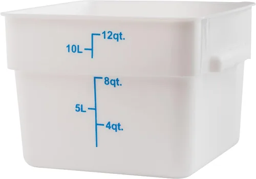 Vista 17 de Winco Contenedor de plástico cuadrado blanco de 22 cuartos