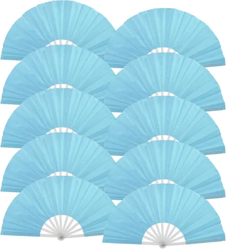 Vista 14 de 10 ventiladores plegables grandes de mano para hombres y mujeres, abanicos decorativos plegables, accesorios rave, utilizado para bailes, fiestas