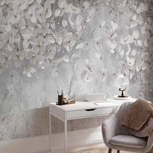 Vista 6 de artgeist Mural de pared Flores Whitee de 79 x 55 pulgadas, papel tapiz no tejido XXL, decoración de pared de vellón, impresión fotográfica, diseño