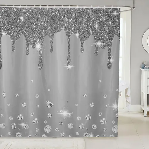 Vista 14 de Cortina de baño de flores de margarita para niños y niñas, cortina de ducha floral para decoración de baño, 72 x 72 pulgadas, retro, floral