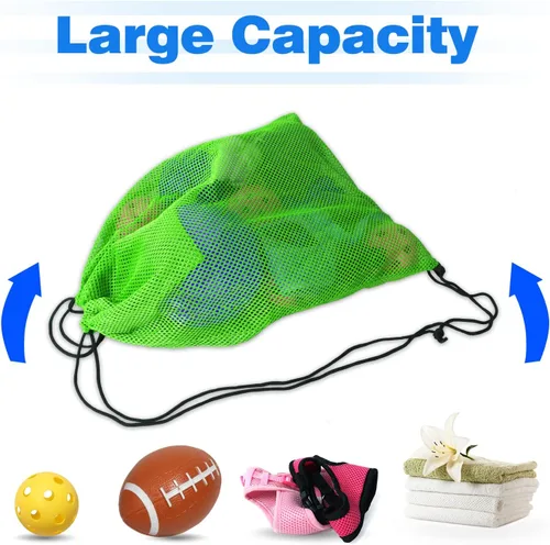 Vista 38 de GSE Games & Sports Expert Bolsa de malla con cordón para béisbol, pelotas de pickleball, pelotas de golf, gimnasio, equipo de natación, lavandería