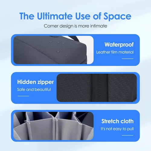 Vista 9 de LENTION Premium - Bolsa organizadora de artículos electrónicos impermeable con asa Large Multi-Compartment Carry Case Fits Tablet, Chargers