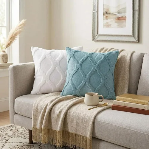 Vista 5 de decorUhome - Juego de 2 fundas de cojín decorativas para primavera de 16 x 16 pulgadas, fundas de almohada afelpadas de lana y piel sintética suave
