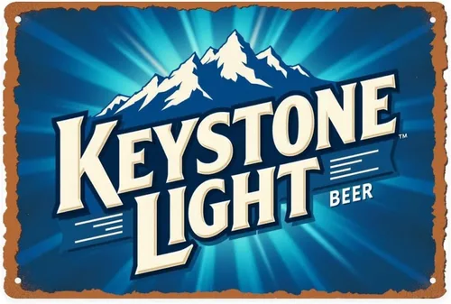 Vista 9 de Keystone Light - Letrero de lata de cerveza vintage para cervecería publicitaria, letrero de metal estampado estético para jardín, patio, bar