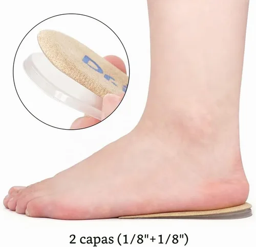Vista 3 de Dr.Foot - Insertos ortopédicos ajustables para levantamiento de talón, plantilla de aumento de altura para discrepancias de longitud de piernas Beige