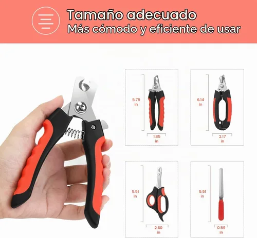 Vista 4 de Juego de cortaúñas para perro, protector de seguridad rápido para evitar cortes excesivos, cuchillas afiladas de acero inoxidable, asas